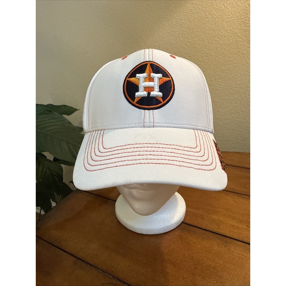 Houston Astros Dad Hat Cap Strap Back Mens One Size White Baseball 47 adjustable